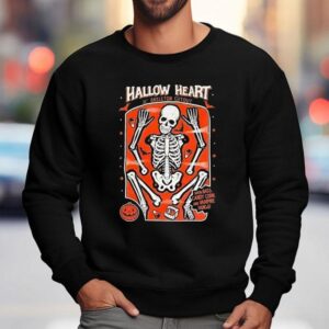 Hallow Heart Th Skeleton Cut Out Halloween Sweatshirt