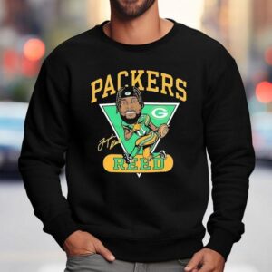 Jayden Reed Green Bay Packers Football Signature Cartoon Shirt 3 Jayden Reed Green Bay Packers Football Signature Cartoon Sweatshirt