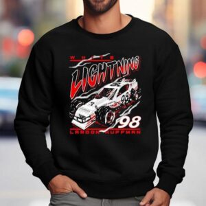 Landon Huffman White Lightning No 98 For Shamrock Motorsports Shirt 3 Landon Huffman White Lightning No For Shamrock Motorsports Sweatshirt