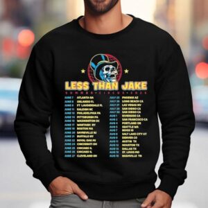 Less Than Jake Summer Circus 2025 Tour Dates Skull Globe Shirt 3 Less Than Jake Summer Circus Tour Dates Skull Globe Sweatshirt
