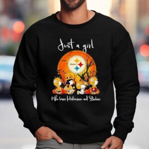 Peanuts Just A Girl Who Loves Halloween And Pittsburgh Slers Shirt 3 Peanuts Just A Girl Who Loves Halloween And Pittsburgh Slers Sweatshirt
