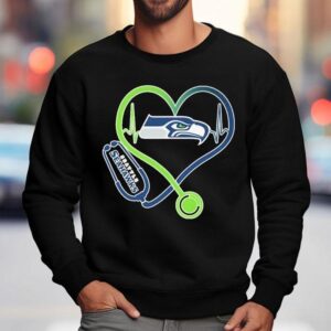 Seattle Seahawks Nurse Heartbeat Stethoscope Shirt 3 Seattle Seahawks Nurse Heartbeat Stethoscope Sweatshirt
