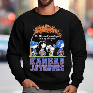 Snoopy The Peanuts Kansas Jayhawks It's The Most Wonderful Time Of The Year Shirt 3 Snoopy The Peanuts Kansas Jayhawks It S The Most Wonderful Time Of The Year Sweatshirt