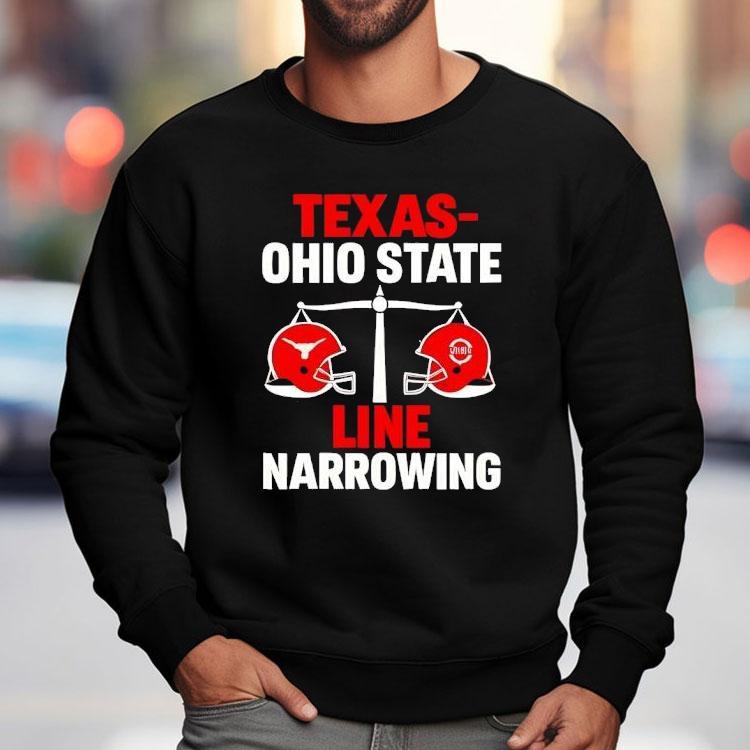 Texas Vs Ohio State 2025 Line Narrowing Shirt Texas Vs Ohio State 2025 Line Narrowing Shirt
