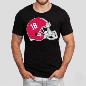 Alabama Crimson Tide Helmet Number 18 Shirt