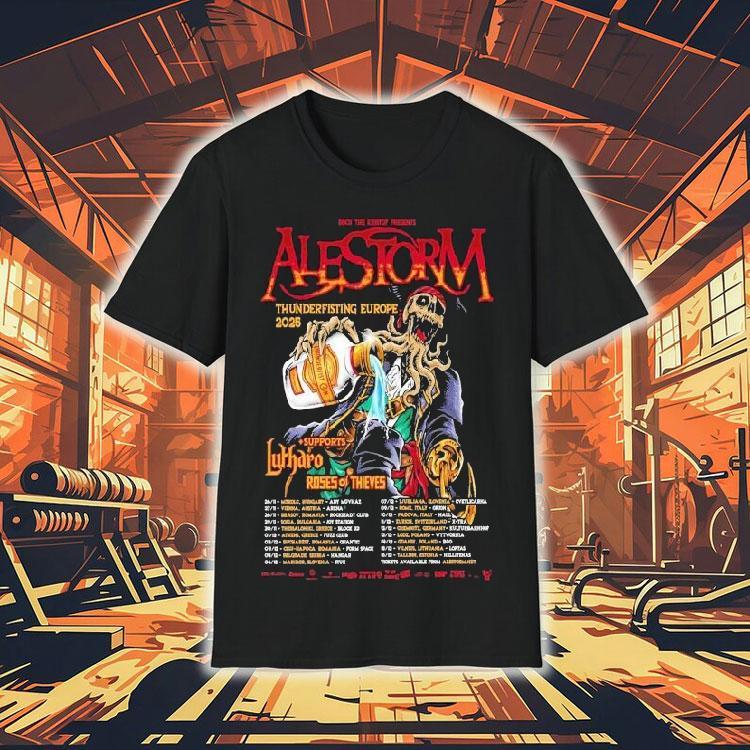 Alestorm East Thunderfisting European Tour 2025 Shirt Alestorm East Thunderfisting European Tour 2025 Shirt