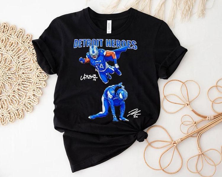 Amon-ra St Brown Detroit Lions Heroes Signature Shirt Amon-ra St Brown Detroit Lions Heroes Signature Shirt