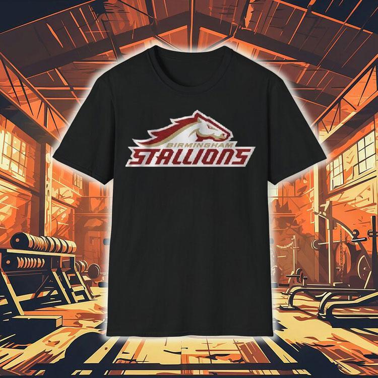 Birmingham Stallions Lockup Logo Shirt Birmingham Stallions Lockup Logo Shirt