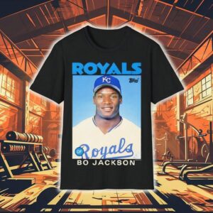 Bo Jackson Kansas City Royals 1986 Topps Baseball Card Player Shirt Bo Jackson Kansas City Royals 1986 Topps Baseball Card Player Shirt