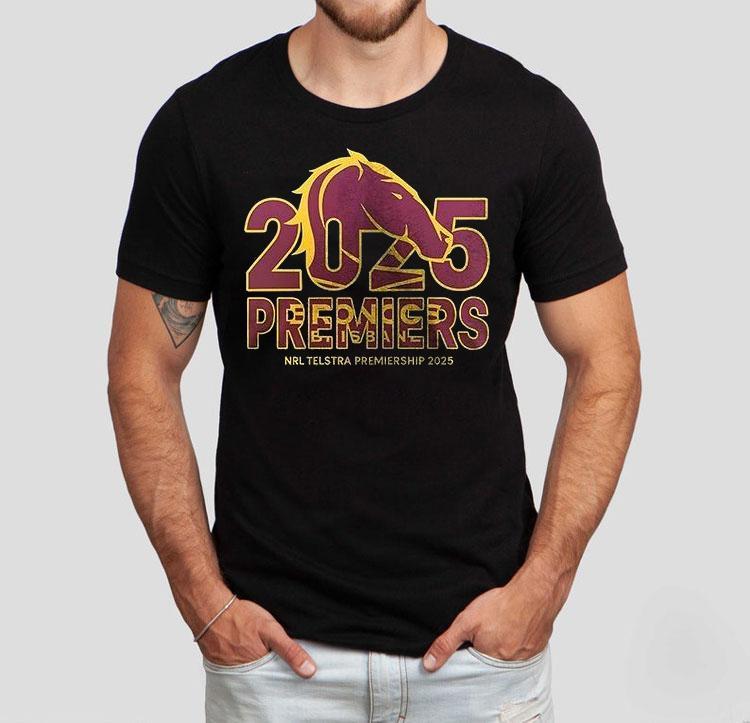 Brisbane Broncos 2025 Telstra Premiers National Rugby League Trophy Logo Shirt Brisbane Broncos 2025 Telstra Premiers National Rugby League Trophy Logo Shirt