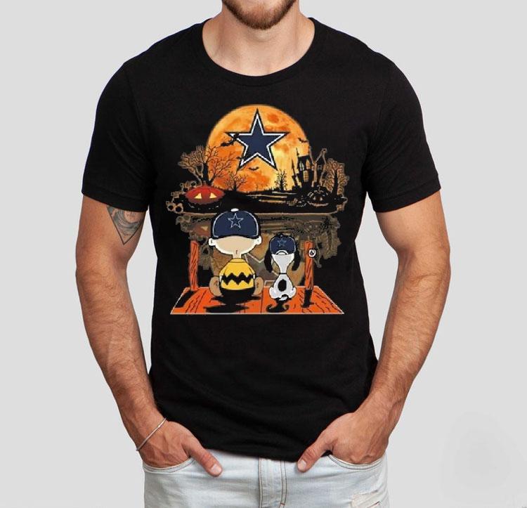Charlie Brown And Snoopy Watching Dallas Cowboys Team Halloween 2025 Shirt Charlie Brown And Snoopy Watching Dallas Cowboys Team Halloween 2025 Shirt