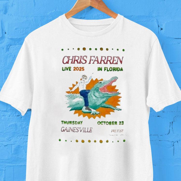 Chris Farren Gainesville Oct 23 2025 Shirt Chris Farren Gainesville Oct 23 2025 Shirt