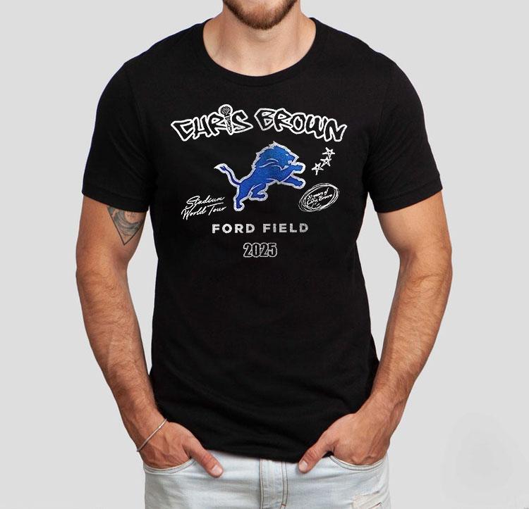 Detroit Lions C Brown Ford Field 2025 Stadium World Tour Graphic Shirt Detroit Lions C Brown Ford Field 2025 Stadium World Tour Graphic Shirt