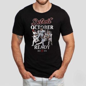 Detroit Tigers October Ready Name Roster Team Graphic Tshirt