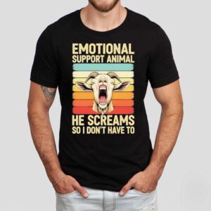 Emotional Support Animal He Screams So I Don’t Have To Goat Vintage Shirt