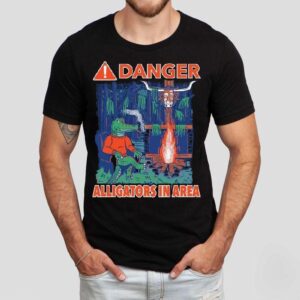 Florida Gators Vs Texas Longhorns Danger Alligators In Area Mascot Shirt