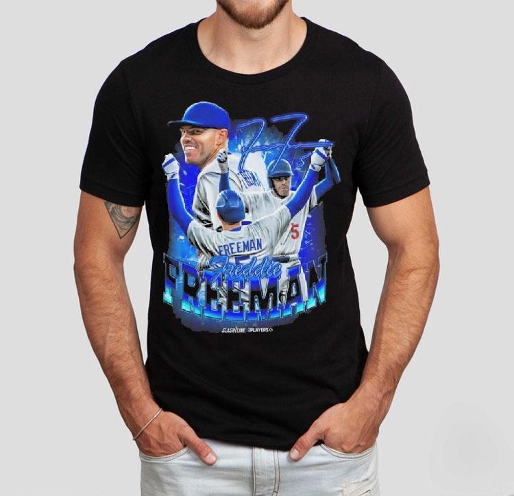 Freddie Freeman Posing Los Angeles Dodgers Mlb Signature Graphic Shirt Freddie Freeman Posing Los Angeles Dodgers Mlb Signature Graphic Shirt