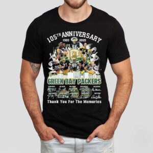 Green Bay Packers 105th Anniversary 1920-2025 Skyline Signatures Thank You For The Memories Shirt Green Bay Packers 105th Anniversary 1920-2025 Skyline Signatures Thank You For The Memories Shirt