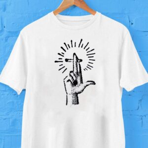 Hand Holding A Lit Cigarette Tshirt