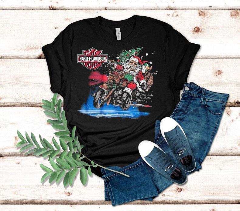 Harley-davidson Rockin’ Santa Holiday Christmas Shirt Harley-davidson Rockin’ Santa Holiday Christmas Shirt