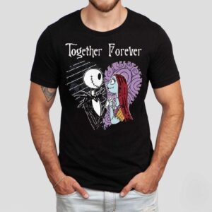 Jack Skellington And Sally Painajainen Ennen Joulua Together Forever Tshirt