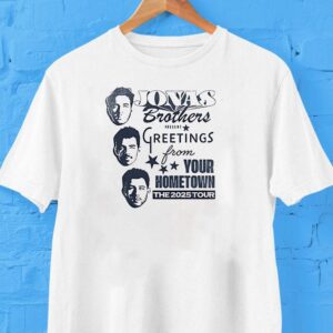 Jonas Brothers Greeting From Your Hometown The 2025 Tour Heads Logo Shirt Jonas Brothers Greeting From Your Hometown The 2025 Tour Heads Logo Shirt