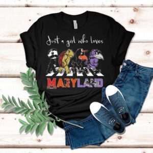 Just A Girl Who Loves Mascot Maryland City Sports All Team 2025 Shirt