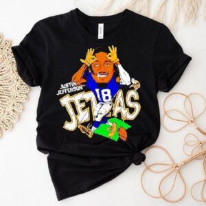 Justin Jefferson Minnesota Vikings Charcoal Jettas Caricature Shirt