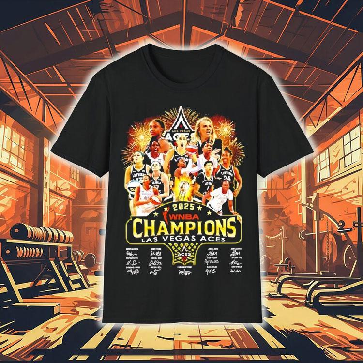 Las Vegas Aces Victory 2025 Wnba Champions Signatures Team Shirt Las Vegas Aces Victory 2025 Wnba Champions Signatures Team Shirt