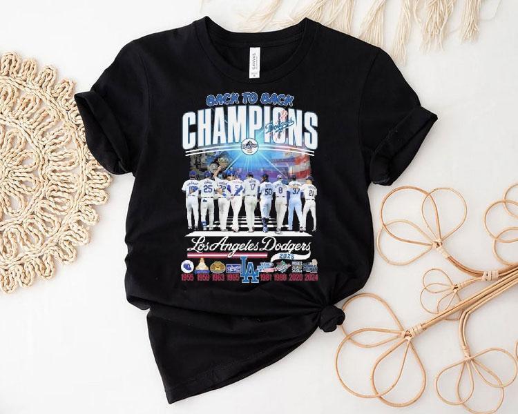 Los Angeles Dodgers Back To Back Champions Players Walking 1955-2025 Shirt Los Angeles Dodgers Back To Back Champions Players Walking 1955-2025 Shirt