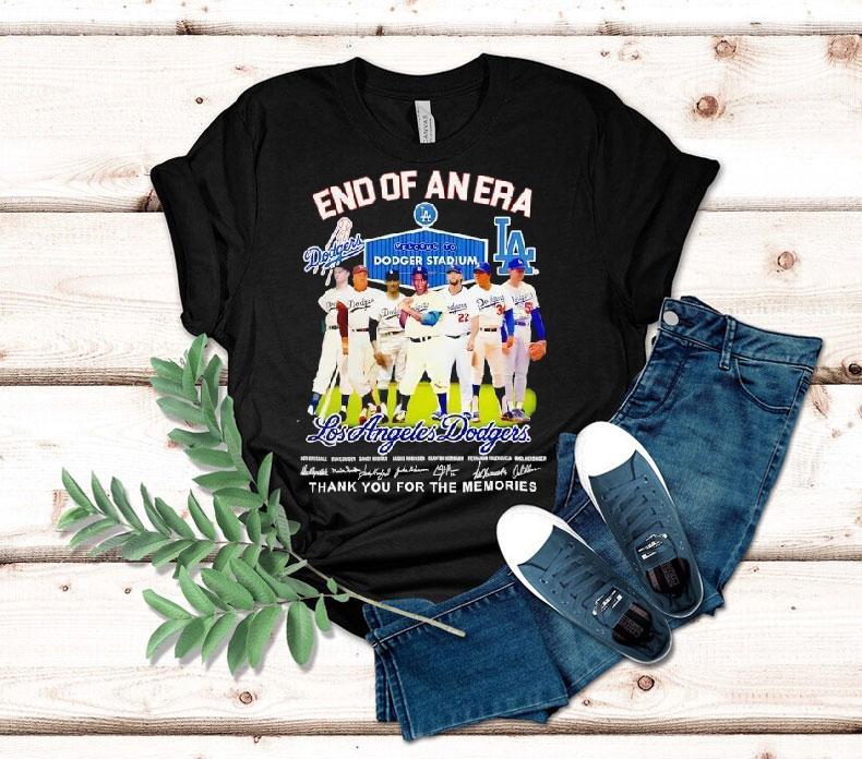 Los Angeles Dodgers End Of An Era Thank You For The Memories Signatures Shirt Los Angeles Dodgers End Of An Era Thank You For The Memories Signatures Shirt