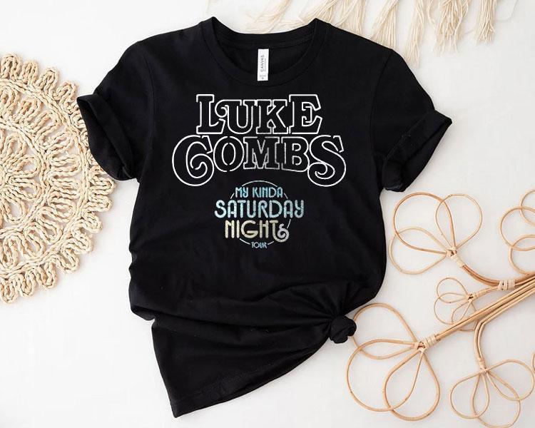 Luke Combs My Kinda Saturday Night Tour Skull Neon Shirt Luke Combs My Kinda Saturday Night Tour Skull Neon Shirt