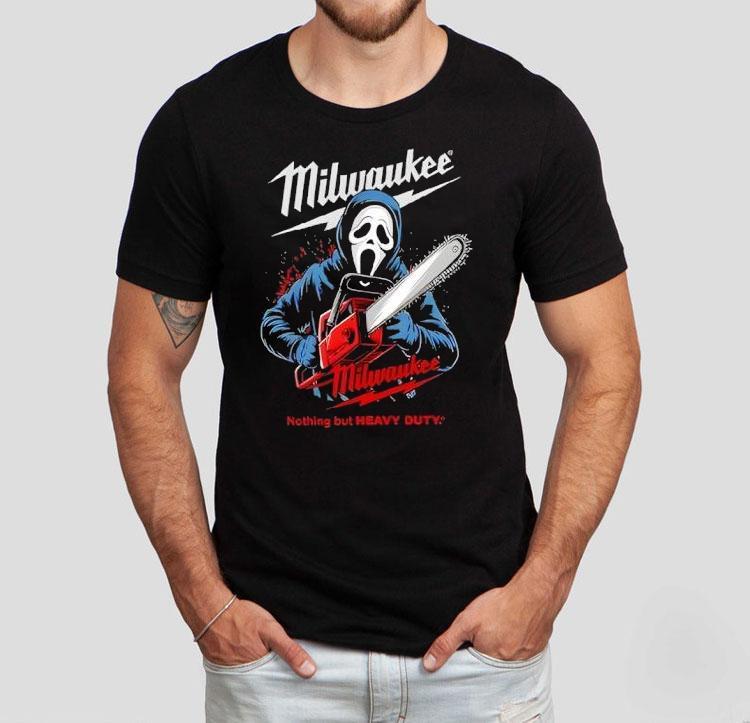 Milwaukee Tools Ghost Face With Chainsaw Halloween Shirt Milwaukee Tools Ghost Face With Chainsaw Halloween Shirt