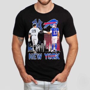 New York Yankees Aaron Judge Buffalo Bills Josh Allen Featuring Signatures Shirt New York Yankees Aaron Judge Buffalo Bills Josh Allen Featuring Signatures Shirt