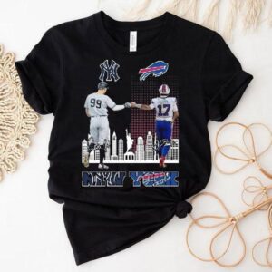 New York Yankees Aaron Judge Buffalo Bills Josh Allen Proud Signatures Tshirt