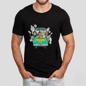 Peace Car Scooby Doo And Hippie Old Man Smoking Weed Shirts