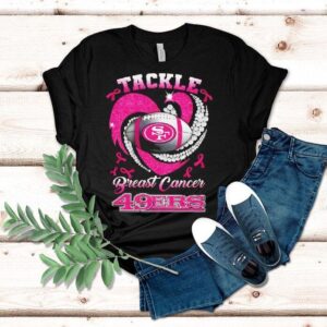 San Francisco 49ers Breast Cancer Awareness Tackle Heart Shirt
