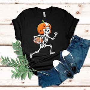 Skeleton American Football Player Spooky Sports Shirt