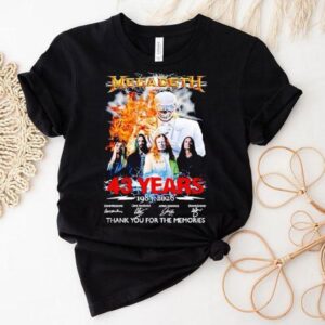 Skeleton Megadeth 43 Years 1983 2026 Thank You For The Memories Signatures Shirt