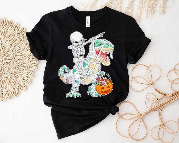 Skeleton Riding Dancing Dab Dinosaur Trex Halloween Shirt Skeleton Riding Dancing Dab Dinosaur Trex Halloween Shirt