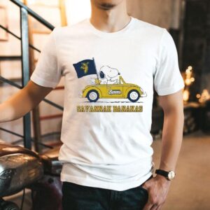 Snoopy And Woodstock The Peanuts Driving Car Savannah Bananas Volkswagen Beetle Shirt