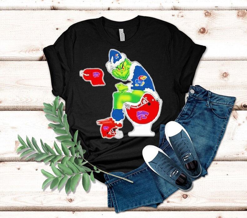 The Grinch Kansas Jayhawks Sitting On Toilet Kansas State Wildcats Xmas Holiday Christmas Shirt The Grinch Kansas Jayhawks Sitting On Toilet Kansas State Wildcats Xmas Holiday Christmas Shirt
