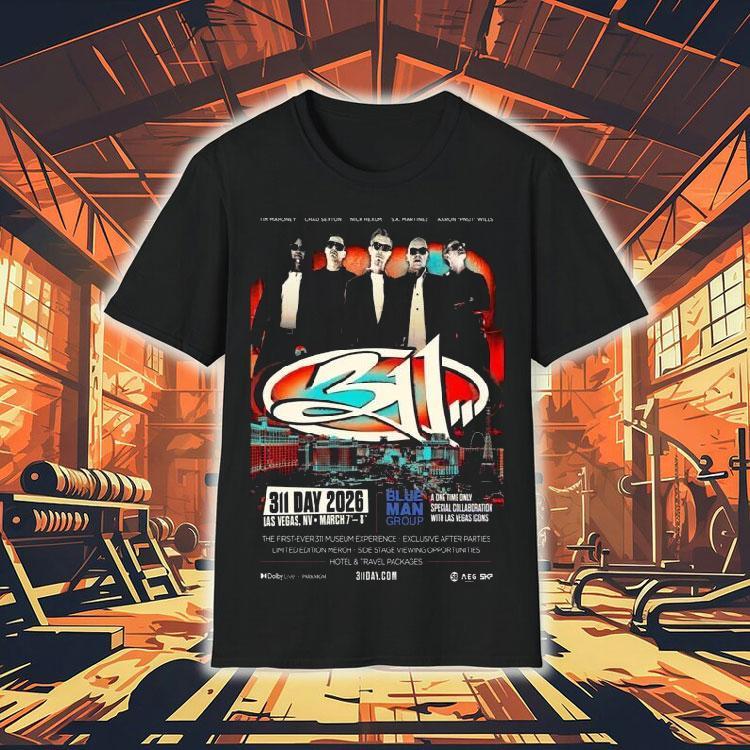 311 Tour March 7-8 2026 Las Vegas, Nv Blue Man Group Shirt 311 Tour March 7-8 2026 Las Vegas, Nv Blue Man Group Shirt