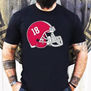 Alabama Crimson Tide Helmet Number 18 Shirt
