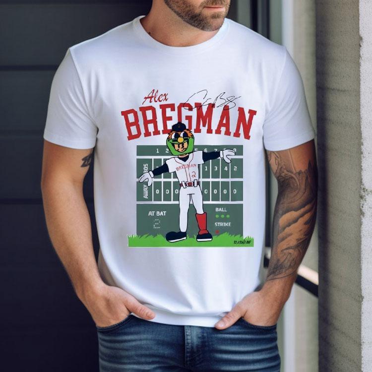 Alex Bregman Boston Red Sox #2 Mascot Signature Shirt Alex Bregman Boston Red Sox #2 Mascot Signature Shirt