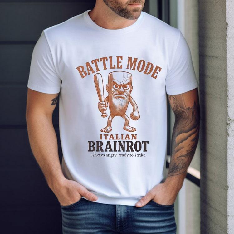 Battle Mode Italian Brainrot Always Angry Ready To Strike Shirt Battle Mode Italian Brainrot Always Angry Ready To Strike Shirt