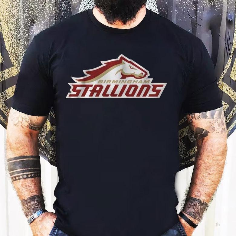 Birmingham Stallions Lockup Logo Shirt Birmingham Stallions Lockup Logo Shirt