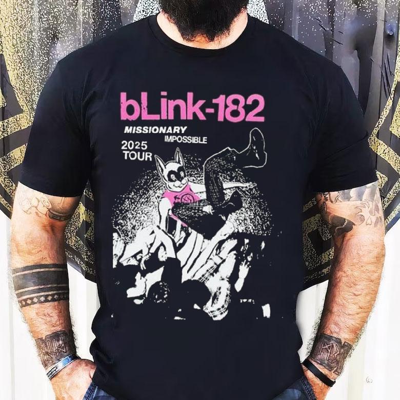 Blink 182 Missionary Impossible Tour 2025 Dates List Shirt Blink 182 Missionary Impossible Tour 2025 Dates List Shirt