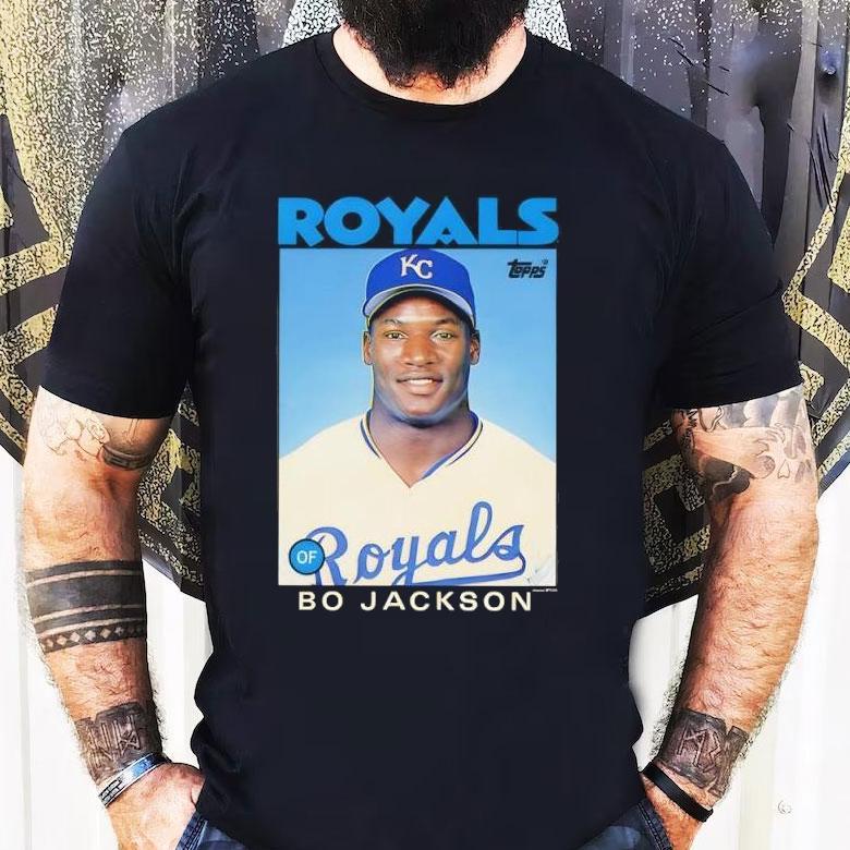 Bo Jackson Kansas City Royals 1986 Topps Baseball Card Player Shirt Bo Jackson Kansas City Royals 1986 Topps Baseball Card Player Shirt