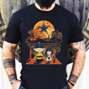 Charlie Brown And Snoopy Watching Dallas Cowboys Team Halloween 2025 Shirt